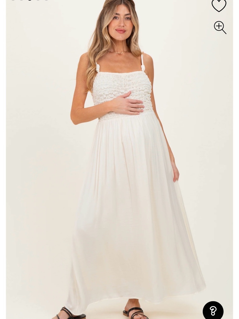 Pinkblush Maternity Ivory Textured Smocked Maxi Dress- BRAND NEW
